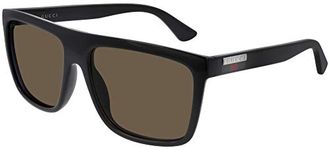 Gucci Men's Gg0748s Sunglasses, Black-Black-Brown, 59