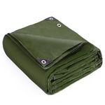 Keplin Waterproof Tarpaulin Cover Sheet - Heavy Duty, Mould-Resistant, Easy to Wash - PE Material, Reinforced Edges with Metal Eyelets - Green - Ideal for Indoor and Outdoor Protection (3 x 4 Metre)