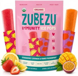 ZuBeZu Organic Immunity Ice Pops – Natural Support for Children’s Immune System with Elderberry, Vitamin C & D, and Zinc – No Added Sugar and 100% Fruit Juice