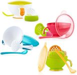 Nuby Garden Fresh Mash N' Feed Bowl with Spoon and Food Masher, Colors May Vary