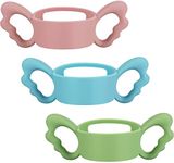 3 Pieces Baby Silicone Bottle Handles Natural Baby Bottle Handle Wide Neck Baby Feeding Handle Easy Carry Handle Lightweight Bottle Handle Small Hand Gripping for Baby Shower (Pink, Green, Blue)