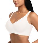 ANFITBOC Comfortable Seamless Full Coverage Bra for Women Wireless Bras with Soft Support Regular and Plus Size White