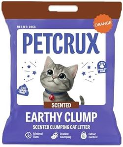 PetCrux Earthy Clump Cat Litter 20kg, Orange Scented, Premium Natural Bentonite Clay, 99.9% Dust-Free, Super Clumping & Odour Lock, Bulk Pack for Multi-Cat Homes & Breeders