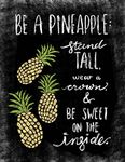 Be A Pineapple: Stand Tall, Wear A Crown and Be Sweet On The Inside: Inspirational Chalkboard Art Quote Journal/Notebook; Pineapple Quote With Black ... Details; 100 8.5 x 11 Ruled Pages