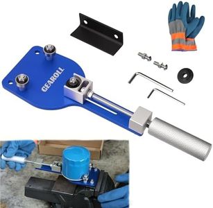 GEAROLL 77750 Oil Filter Cutter Tool with Vise Jaw Plate, Oil Filter Cutter Cutting Tool for Filter Cutting Range 2-3/8" to 5" (Blue)