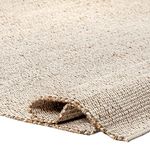 S & L Homes Jute Cotton Hand Woven Natural Farmhouse Area Rug for Living Room - Rustic Vintage Bohemian Décor - (8' x 10' Natural)