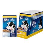 Purina Felix As Good As It Looks Wet Food for Adult Cats|Complete and Balanced Cat Food |Chicken Flavour|Pack of 12 Pouches (12 x 85 g)