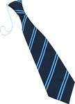 Great British Tie Club Child's Elastic Double Stripe School Ties (Infant/Primary Size) (Navy & Sky)