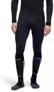 FALKE Men's Wool Tech 3/4 Base Layer Bottom, Black, XXL