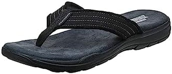 Skechers Relaxed Fit Evented Arven Mens Flip Flop Sandals, Black, 14