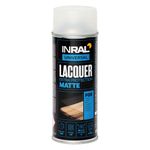 INRAL Clear Lacquer Spray Matt Finish [400ml] – Fast-Drying Acrylic Clear Coat – Waterproof, UV & Heat Resistant – Scratch-Proof Protective Spray for DIY, Crafts & Art