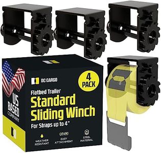 DC Cargo 4-Pack Sliding Winch for Flatbed Trailer | Heavy Duty Standard Tie-Down Winch