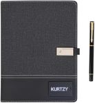 Kurtzy Multi-Function Wireless Charging Notebook - A5 Travel Portfolio with 8000mAh Mobile Power Bank & 16GB USB Flash Drive - Smart Business Folder