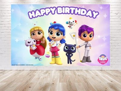 5x3 FT Watercolor True and The Rainbow Kingdom Birthday Party Backdrop for Theme Party Decorations