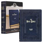 KJV Holy Bible, Giant Print Full-Size Faux Leather Red Letter Edition - Thumb Index & Ribbon Marker, King James Version, Midnight Blue