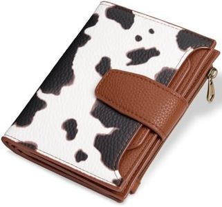 Airkit Small Wallet Women RFID Blocking Soft Leather Bifold Compact Card Holder Wallet for Women with Zipper Coin Pocket 4 ID Window