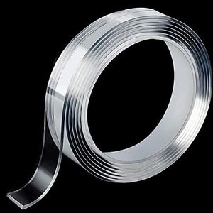 Meafeng Cinta Doble Cara Extrafuerte, Cinta de Doble Cara, Transparente de Doble Cara Multifuncional, sin Marcas de Desmontaje, Reutilizable (tamaño: 3medre x 1cm x 2mm)