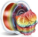 YOUSU Silk Rainbow PLA Filament,Shiny Multicolor 3D Printer Filament 1.75mm 1kg, Strong Bonding and Overhang Performance. Compatible with Most of 3D Printer