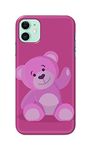 TEMADCASES� Teddy Bear Waving Hand Printed Designer Hard Back Case for Apple iPhone 11 (6.1"), A2221, A2111 Back Cover -(D1) TEJ1005