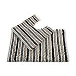 Allure Striped Chunky Bobble Two Piece Bath Mat & Toilet Mat Set – Thick, Hand-Woven, Super Soft, Bathroom Rugs (Monochrome)