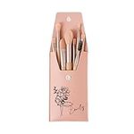 Personalised Birth Flower Makeup Brush Bag with 8 Pcs Brushes Custom Name Makeup Brush Organizer Monogram Travel Makeup Brush Holder Makeup Brush Pouch for Birthday Wedding Christmas Women Mom