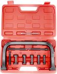 AIMALL Valve Spring Compressor Tool Kit for Car Motorcycle Van Engines, Solid Steel, 5 Adaptors, "C" Clamp, Compression Bar, Includes Storage Case, 12.6 x 7.8 x 1.5 Inches