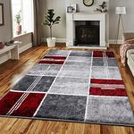 PHP Super Soft Rugs for Living Room Bedroom Rug - Thick Dense Pile Non Shed Fluffy Rug For Bedroom - Small Medium Large Carpet Area Rugs Kitchen Floor Mat (160 x 230 cm (5ft 4" x 7ft 8"), Red)