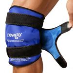 NEWGO 3XL Ice Pack for Knee Replacement Surgery, Reusable Gel Cold Pack Knee Ice Pack Wrap Around Entire Knee for Knee Injuries, Knee Ice Wrap for Pain Relief, Swelling, Bruises