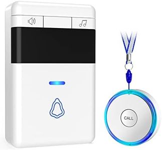 Caregiver Pager, METAK SOS Alert Button Nurse Call System for Seniors, Patients, Disabled or Elderly Monitoring at Home with 58 Chimes and up to 120dB Lound Volume