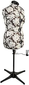 Sewing Online Adjustable Dressmakers Dummy, in a Grey Hollyhock Fabric with Hem Marker, Dress Form Sizes 16 to 20 - Pin, Measure, Fit and Display your Clothes on this Tailors Dummy - 5901B