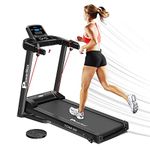 PowerMax Fitness TDM-99 (4HP Peak) Motorized Multifunction Foldable Treadmill for Home Use with Twister and Resistance Rope, Manual Incline Exercise Machine, Preset Workout Programs, User 110kg, AUX