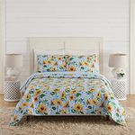 Vera Bradley Sunflower Sky Reversible Quilt Set, Full/Queen, Yellow