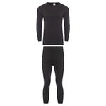 Heatwave® Men's Extreme Thermal Underwear Set, Long Sleeve Top & Long Johns, Winter Outdoor Ski Wear Thermals, Medium Black