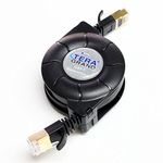 Tera Grand - Premium Cat-7 10 Gigabit Ethernet Retractable Cable for Modem Router LAN Network, 1.5 Meter (4.9 Ft.) in Retail Package