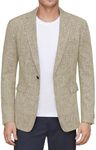 J.VER Mens Casual Blazer Sport Coat One Button Business Stylish Suit Jacket, Light Khaki, 46