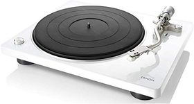 Denon DP-400 Vinyl Record Player, Turntable for 33/45/78 RPM, Built-in Phono Equalizer, Removable Dust Cover, MM Cartridge, MC Compatible - White