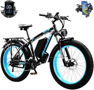 JESRIDER Electric Bike for Adult,Ebike with 48V 20AH Removable Battery, 70-110KM Long Range Electric Bike with Phone mount, 26" x4.0" All-Terrain Tires, Fat Tire Ebike Hydraulic Suspension 21-Speed