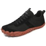 UBFEN Sneakers Barefoot Shoes for Womens Mens Minimalist Trail Running Hiking Comfortable Walking Black Size US 9 Women/7.5 Men