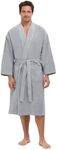 MONARCH Cats Eye Pattern Chamois Microfiber Shawl Hotel Robe - Lightweight Absorbent Soft Spa Bathrobe in Cypress (2XLarge, White)