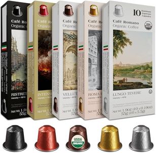 Organic USDA Café Romano Coffee Aluminum Espresso Pods For Nespresso Original Machine 100 Pack Italian Espresso Coffee (Variety pack)