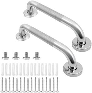 2-Pack Stainless Steel Shower Grab Bars, 12'' Anti-Slip Safety Handles for Bathtubs and Showers, Wall Mounted Support for Elderly, Seniors, Handicap, Bathroom, Tub, Toilet