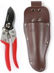 AGRICUT Pruning Shears, 7/8-Inch Cut Capacity Hand Clippers, Bypass Pruners, Gardening Scissors with Sharp Steel Blade (Aluminum Handle, High Carbon Steel PRO with Sheath)
