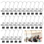 GOTRUST 25pcs Portable Laundry Hooks, Anti-Slip Boot Hanging Hold Clips, Multifunctional Stainless Steel Laundry Hook with Clip, 360° Rotatable Metal Boot Hanger for Travel Home