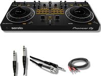 Pioneer DDJ-REV1 DJ Controller Bundle with Essential Cables for Connecting to DJ Controllers and StreamEye Polishing Cloth