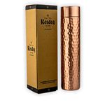 Kosdeg Hammered Copper Water Bottle 1L / 34oz - Vintage Modern Design - An Ayurvedic Copper Vessel - Drink More Water, Lower Your Sugar Intake And Enjoy The Health Benefits Immediately