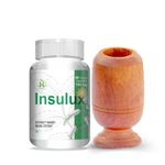 Healthy Nutrition - Just for the Health of it Insulux Blood Sugar Supplements Supports Overall Health 750Mg Veg (60 Capsules) With Vijaysar Tumbler