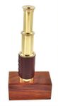 Antique Brass Spyglass Telescope 6" Leather + Box