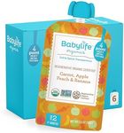 Babylife Organics Stage 2 – Heavy Metal Safe, Organic Baby Food - Carrot, Apple, Peach & Banana, 3.5 Ounce Pouch (6 Pack)