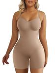 SHAPERX Shapewear for Women Tummy Control Seamless Body Shaper Compression Bodysuit Mid Thigh Butt Lifter Shorts, UK-SZ5218-Sienna-2-L/XL