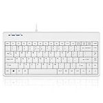 Perixx PERIBOARD-409WU US, Wired USB Mini Keyboard - White - US English